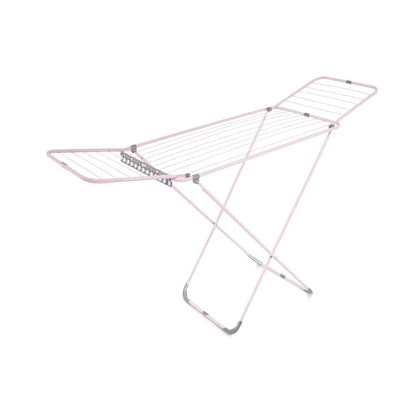 Perilla Mega Present Soft Pink Clothes Drying Rack | 17.5 m Drying Capacity | Foldable 2-Wing Steel Dryer
