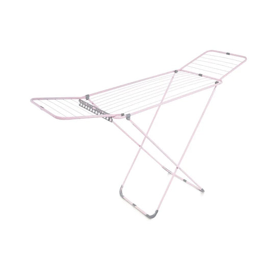 Perilla Mega Present Soft Pink Clothes Drying Rack | 17.5 m Drying Capacity | Foldable 2-Wing Steel Dryer