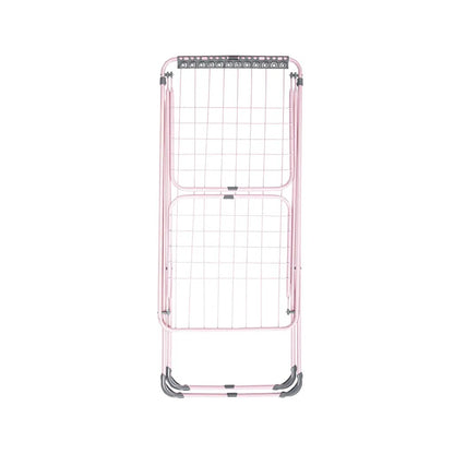 Perilla Mega Present Soft Pink Clothes Drying Rack | 17.5 m Drying Capacity | Foldable 2-Wing Steel Dryer