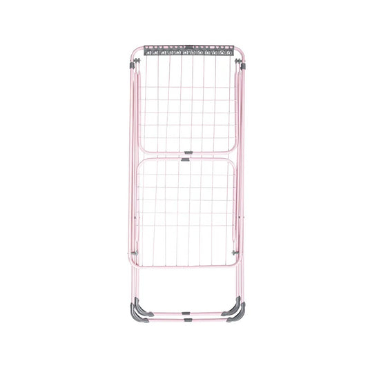 Perilla Mega Present Soft Pink Clothes Drying Rack | 17.5 m Drying Capacity | Foldable 2-Wing Steel Dryer