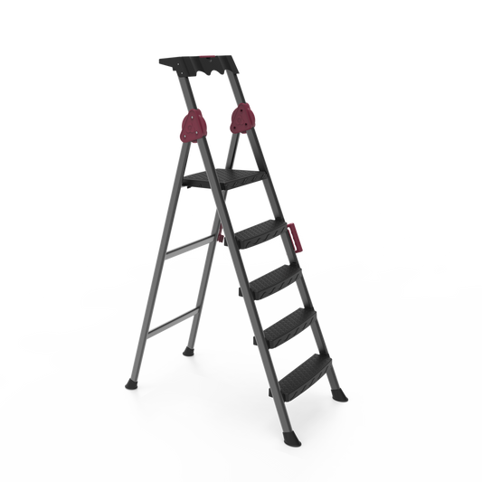 Perilla Comfort 4+1 Step Ladder | Folding Steel Ladder | 150 kg Capacity