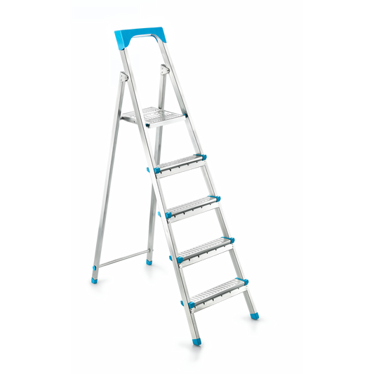 Perilla GI200 4+1 Step Ladder | Galvanized Folding Steel Ladder | 120 kg Capacity