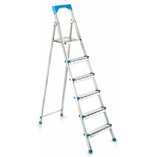 Perilla GI200 5+1 Step Ladder | Galvanized Folding Steel Ladder | 120 kg Capacity