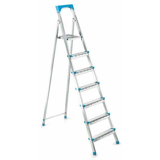 Perilla GI200 6+1 Step Ladder | Galvanized Folding Steel Ladder | 120 kg Capacity