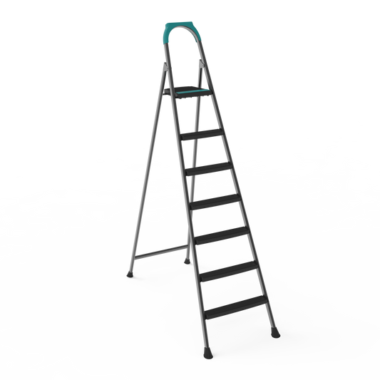 Perilla Riser 6+1 Step Ladder | Folding Steel Ladder | 150 kg Capacity
