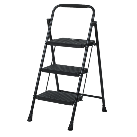 Perilla STEPLA 3 Step Folding Ladder | Wide Platform Steel Step Stool | 150 kg Capacity
