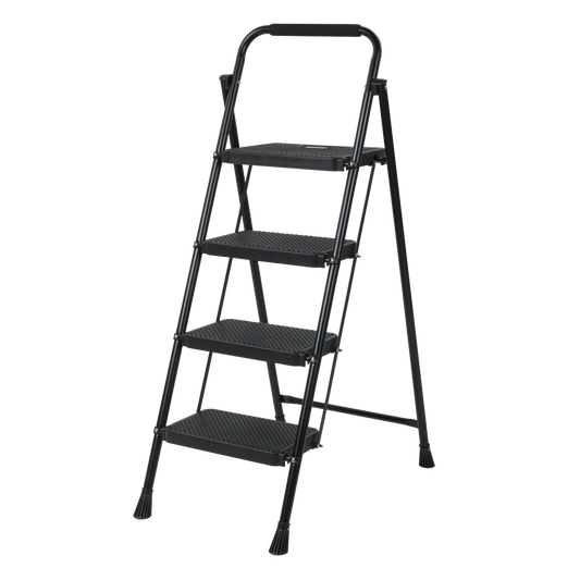 Perilla STEPLA 4 Step Folding Ladder | Wide Platform Steel Step Stool | 150 kg Capacity