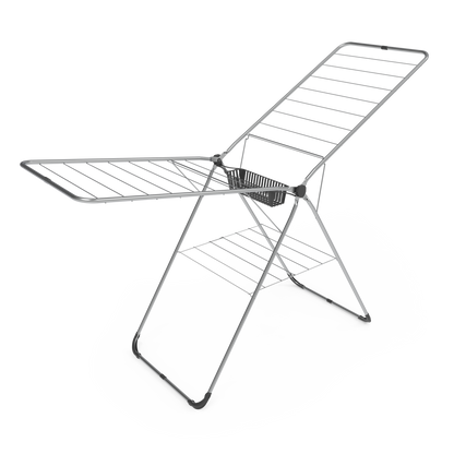 Perilla Uzay with Basket Clothes Drying Rack | 19 m Drying Capacity | Foldable 2-Wing Steel Dryer