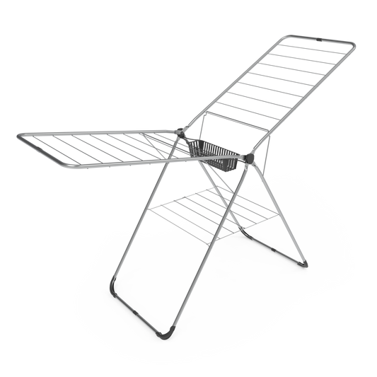 Perilla Uzay with Basket Clothes Drying Rack | 19 m Drying Capacity | Foldable 2-Wing Steel Dryer