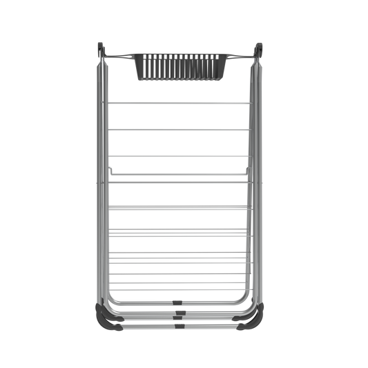Perilla Uzay with Basket Clothes Drying Rack | 19 m Drying Capacity | Foldable 2-Wing Steel Dryer