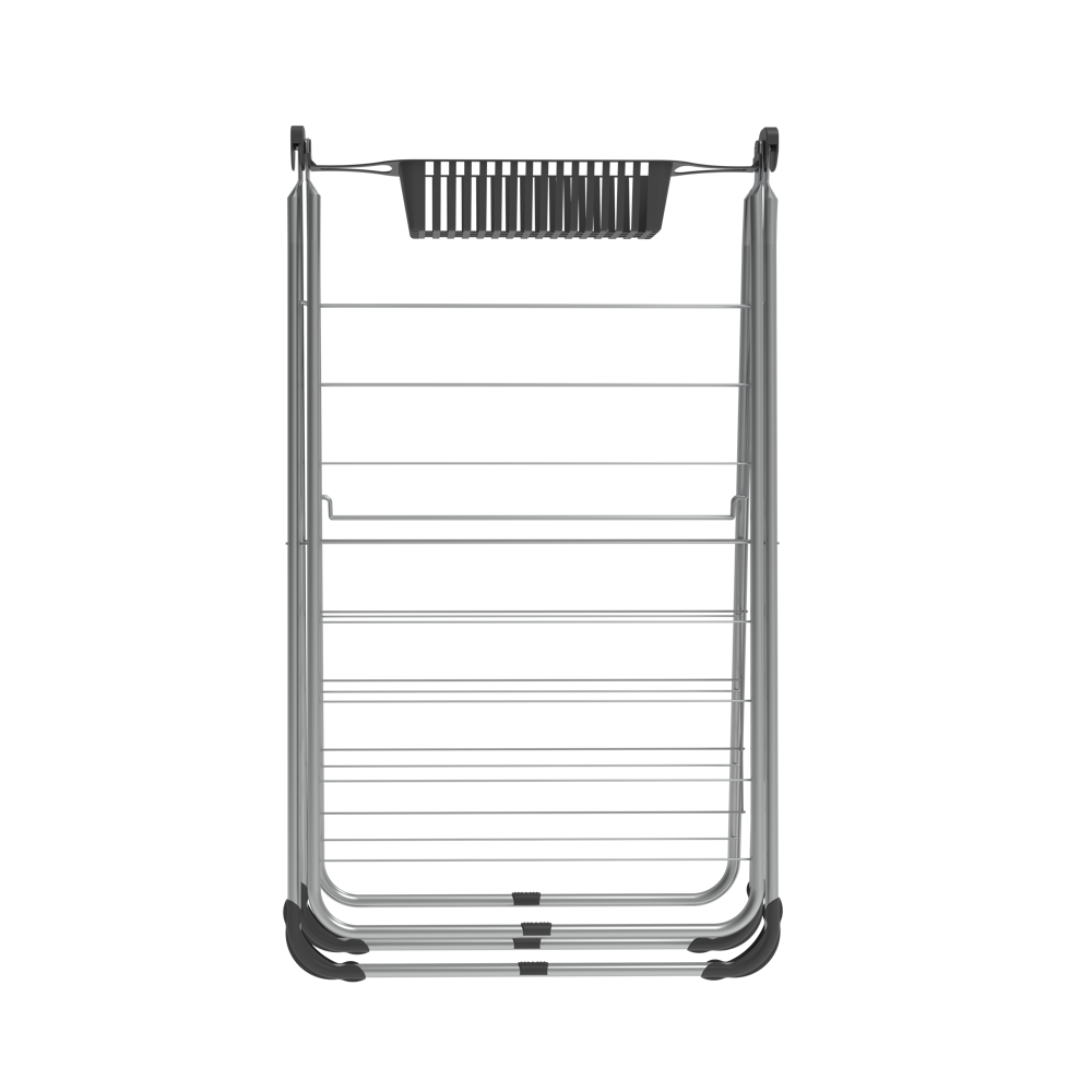 Perilla Uzay with Basket Clothes Drying Rack | 19 m Drying Capacity | Foldable 2-Wing Steel Dryer