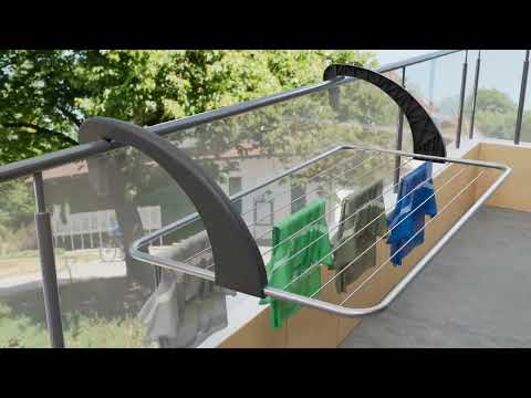 Perilla Balcony Clothes Drying Rack | 11 m Drying Capacity | Foldable Balcony Steel Dryer