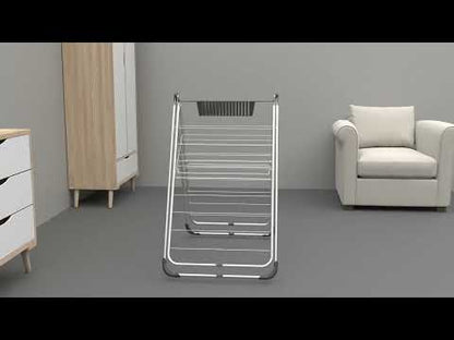 Perilla Uzay with Basket Clothes Drying Rack | 19 m Drying Capacity | Foldable 2-Wing Steel Dryer